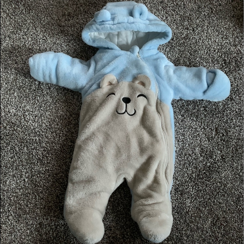 Wonder Nation Plush Snowsuit Pram - 0-3 months